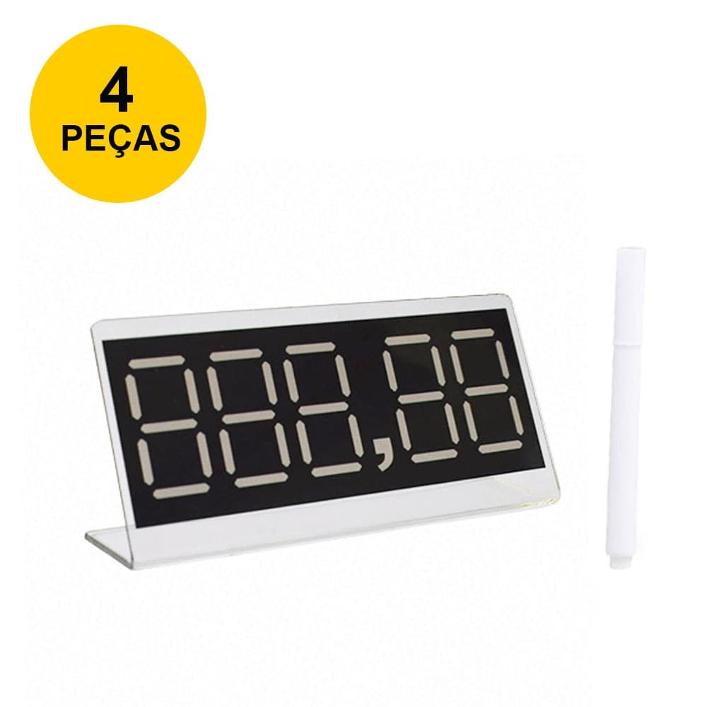 Etiqueta de Preço Reutilizável 10x4,5cm - Kit 4 Peças