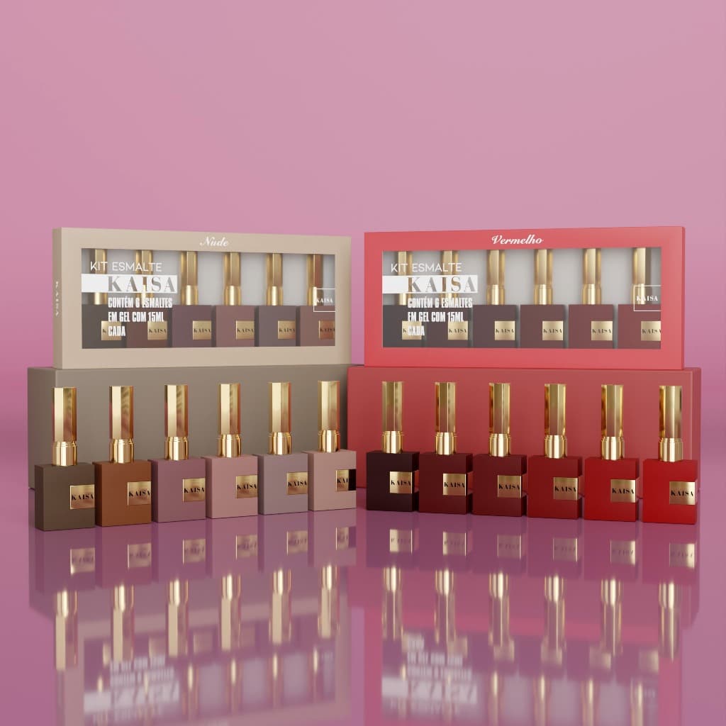 Kit com 6  Esmalte em GEL KAISA 15ml