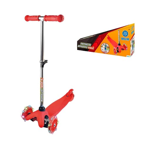PATINETE AJUSTAVEL 3 RODAS VERMELHO BQ-7014 WESTERN