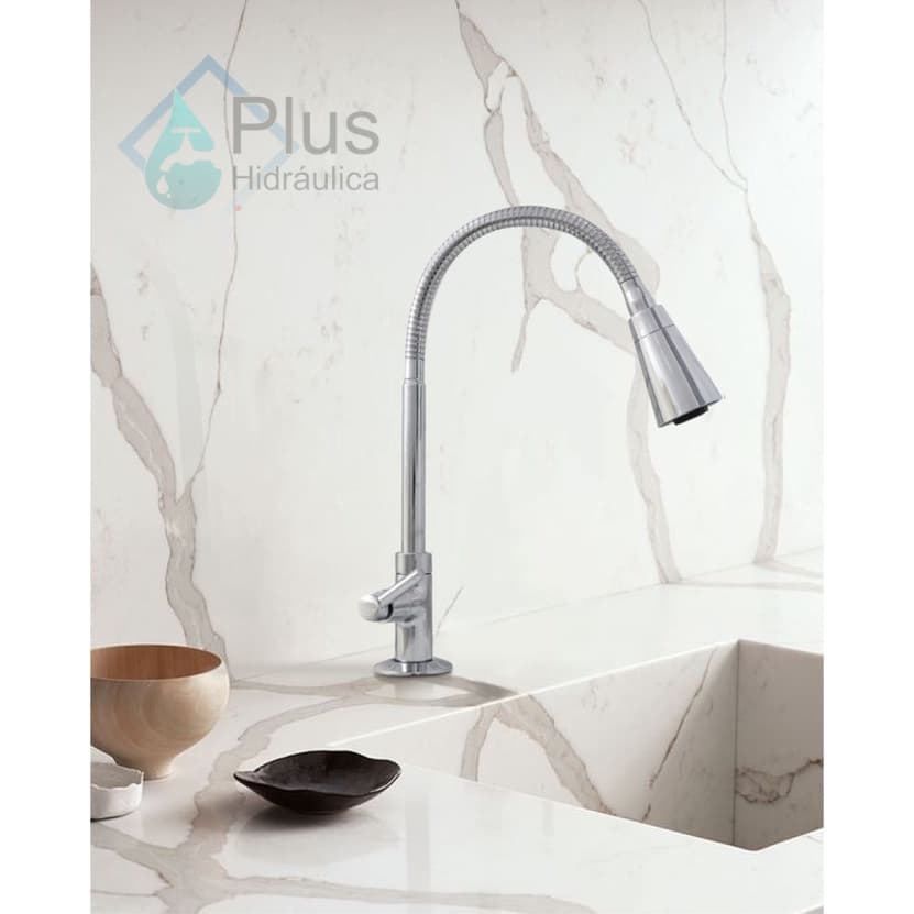 Torneira Gourmet Conica Cromada Inox de Bancada