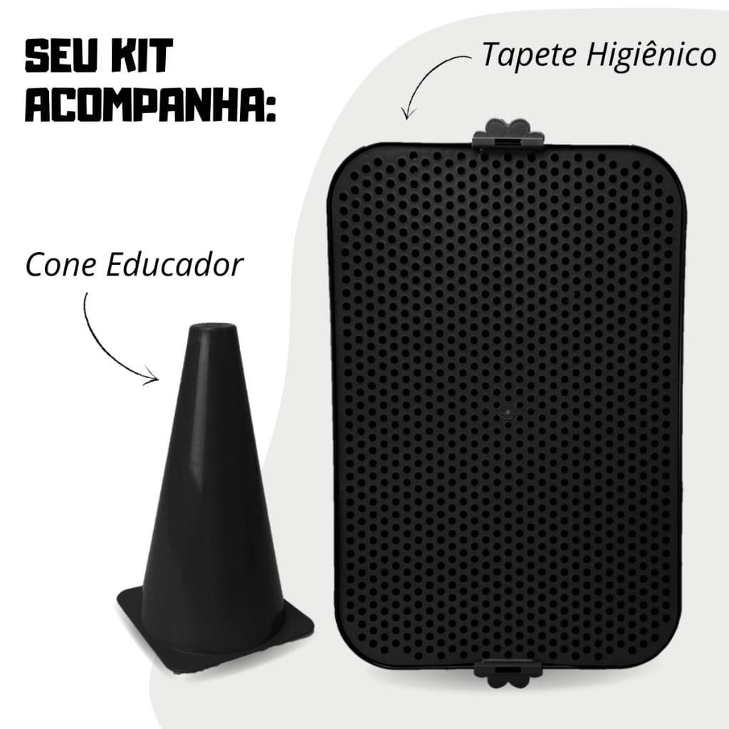 Kit Poste Postinho Educador Xixi Fácil + Tapete Xixi Dog Tapete Higiênico Canino Sanitário Canino Preto