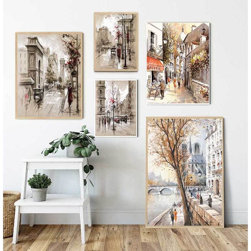 Quadro Decoração Home HD Prints Posters Abstrato Cidade Rua Paisagem Pictures For Living Room Wall Art Framework