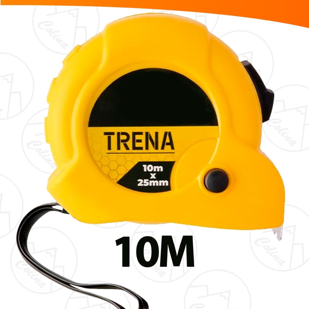Trena de Aço Manual Profissional Resistente 10Mx25mm Com Trava com Mílimetros