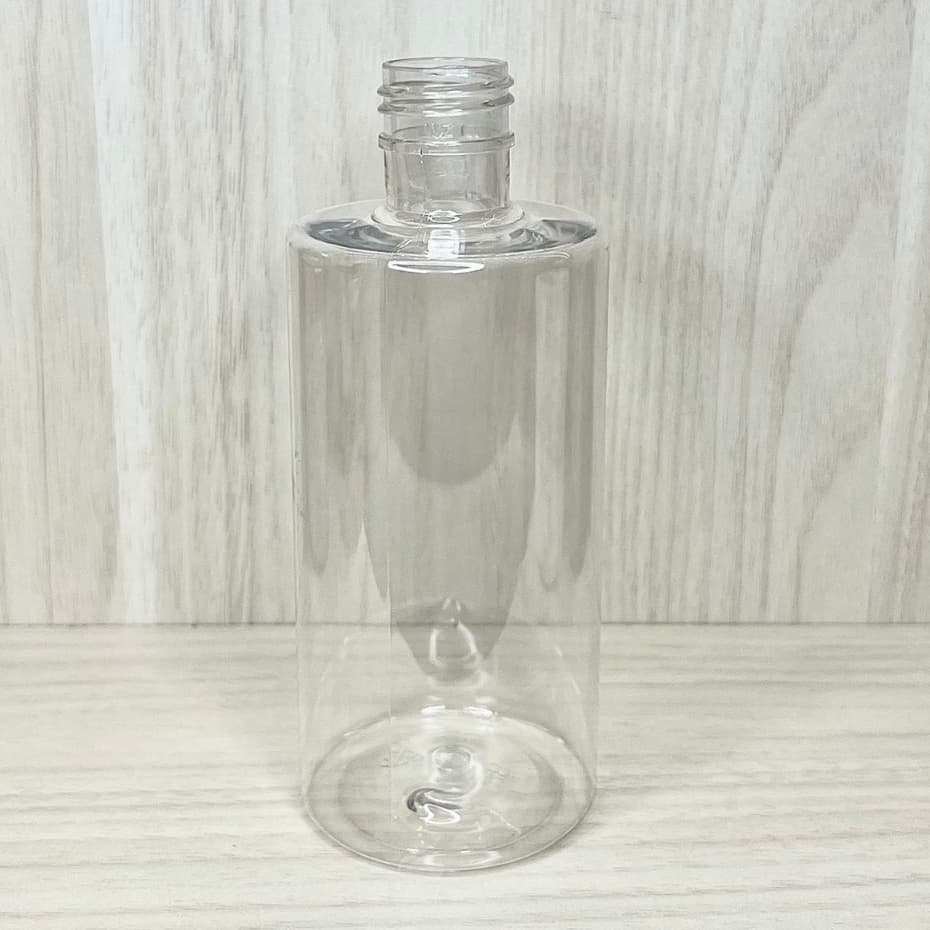 10 Und Frasco Pet Cilíndrico Reto 250mL Transparente Perfume Plástico