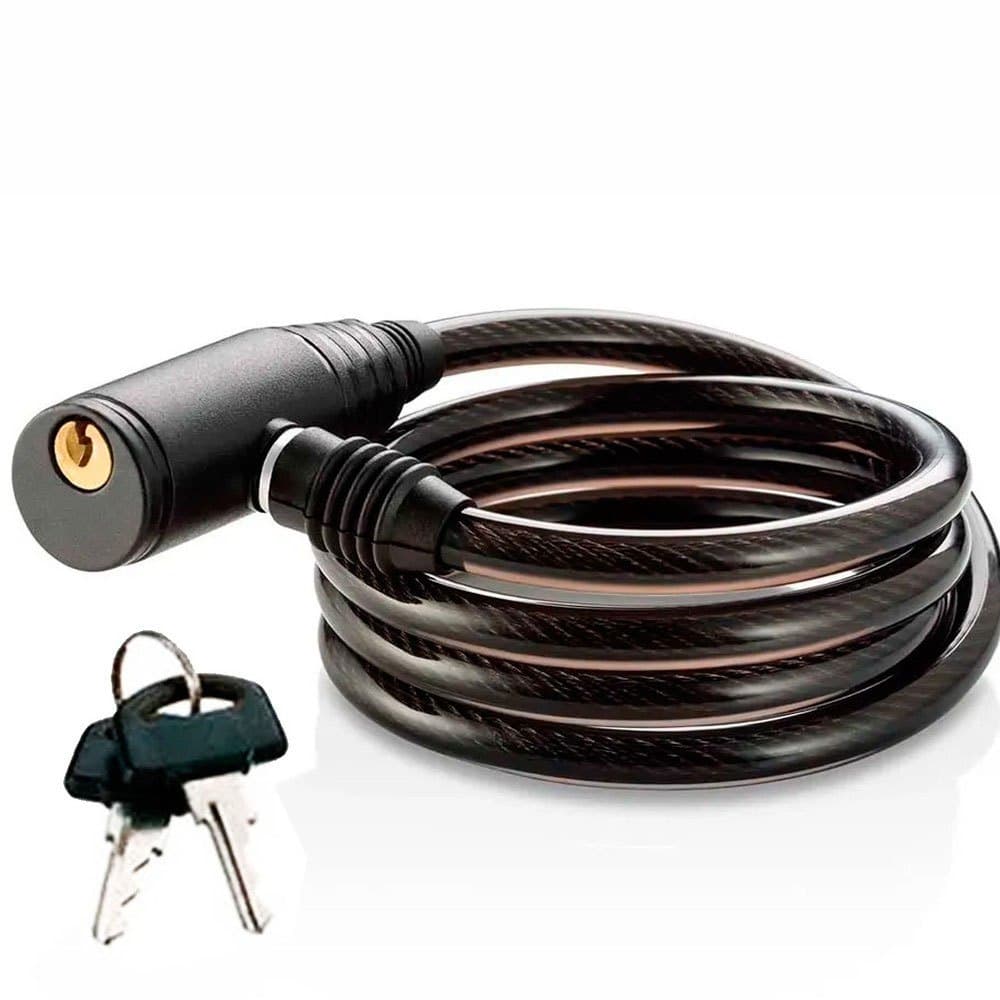Cabo Trava AntiFurto Bicicleta Pneu Moto Estepe Cadeado 8 x 1200mm - MTX