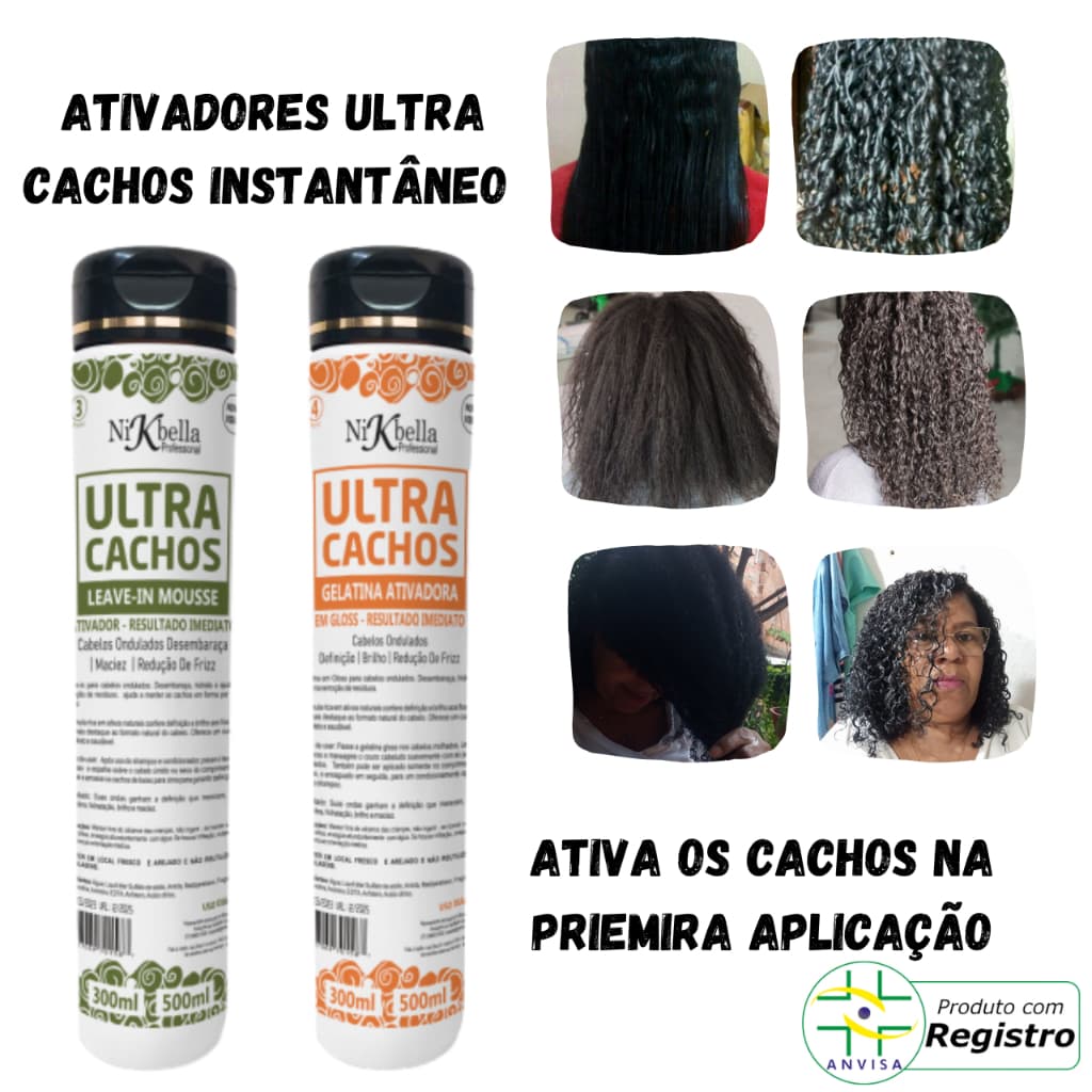 kit Desprogressiva Volta aos Cachos Sem Química Ativa Modela Transição Capilar Leave-In Mousse