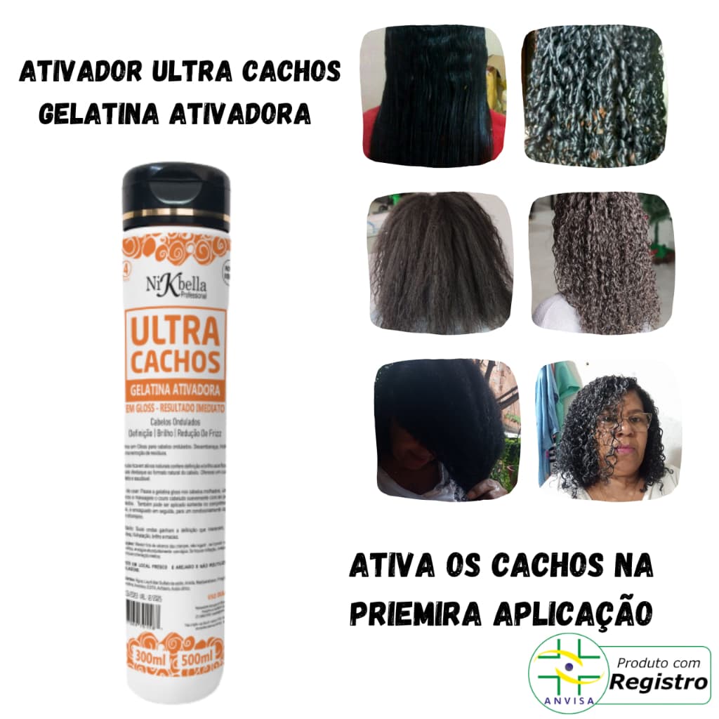 Ativador Instantâneo Volta aos Cachos Sem Química Ativa Modela Transição Capilar Gelatina Ativadora 300ml