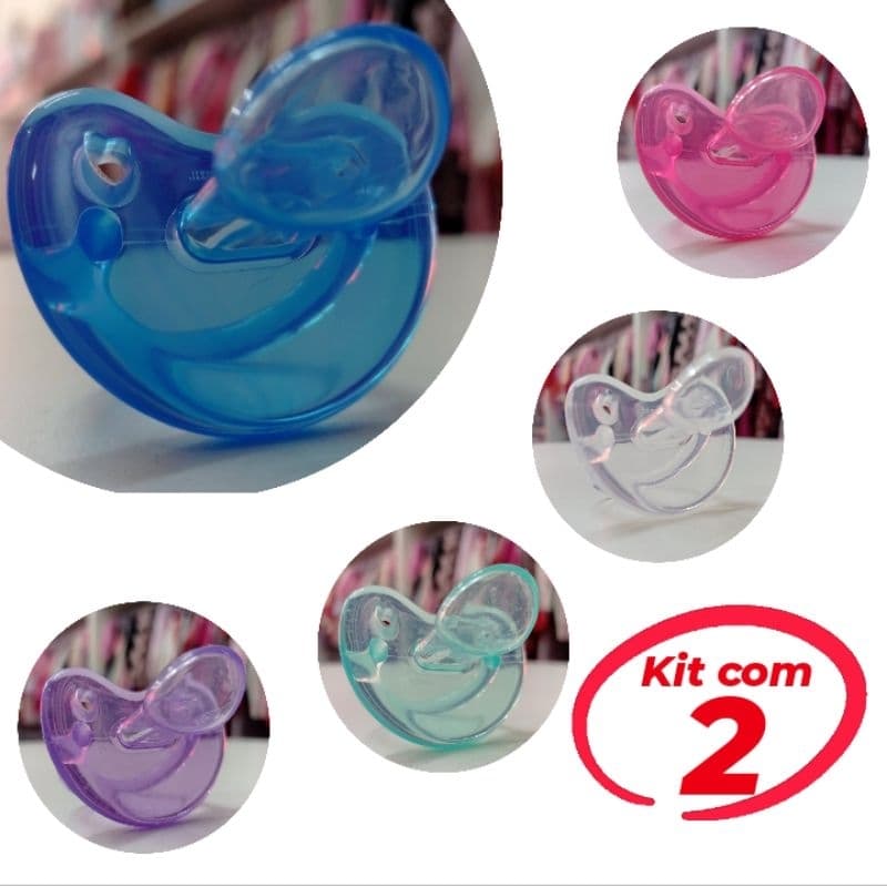 Kit com 2 Chupetas de Silicone Bico Ortodôntico Pepeta Fase 2
