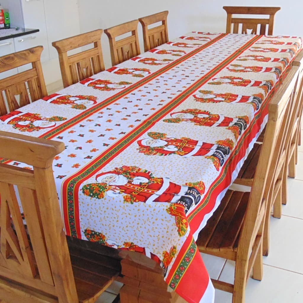 Toalha De Mesa Natal Papai Noel 1,40X1,60 Mesa Jantar 4 Lugares