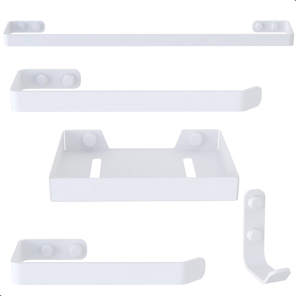 Kit Acessórios Para Banheiro Branco 5 Peças
