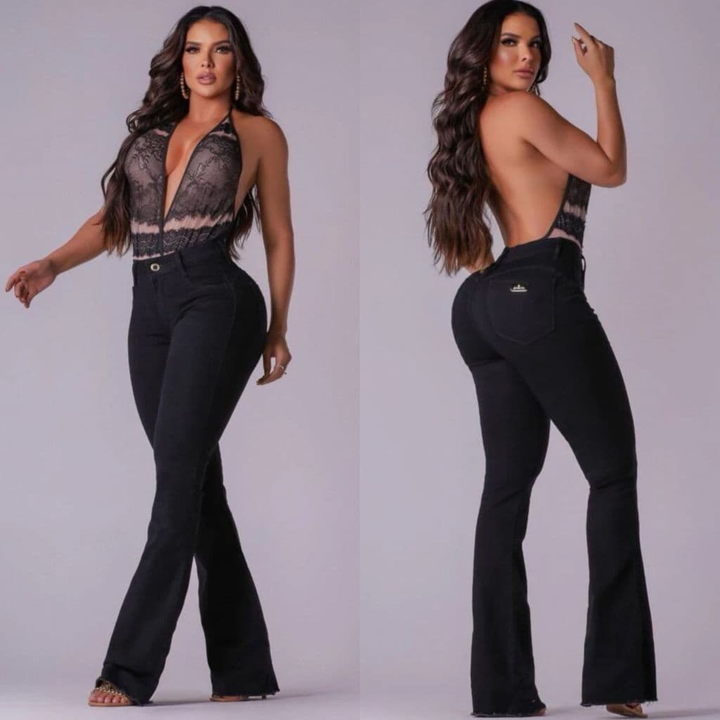 Calça Flare Original Não Desbota Preta