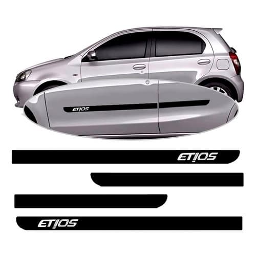 Jogo Friso Lateral Borrachão Etios Hatch e Sedan 2013 2014 2015 Até 2020