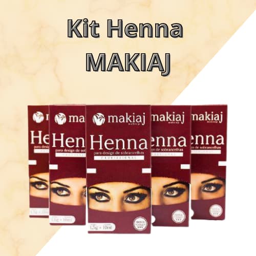 Kit com 5 Hennas MAKIAJ Boa Fixação Alta Qualidade - 5 peças