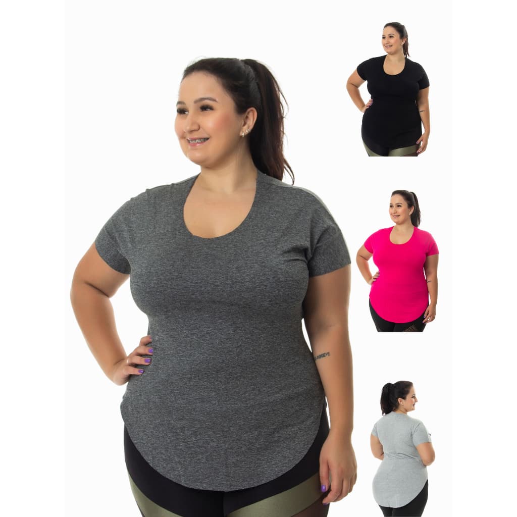 Kit 3 Blusas Tapa BumBum Plus Size 11059