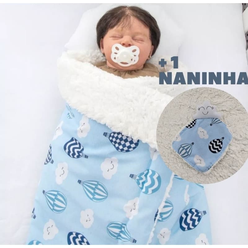 Manta cobertor de bebe + 1 Naninha menina/menino