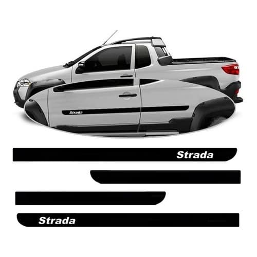 Jogo Friso Lateral Borrachão Strada 2007 2008 2009 Até 2019 Novidade