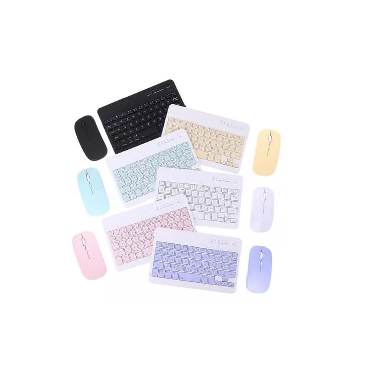Kit Teclado e Mouse Bluetooth Recarregável Para Tablet e Smartphone