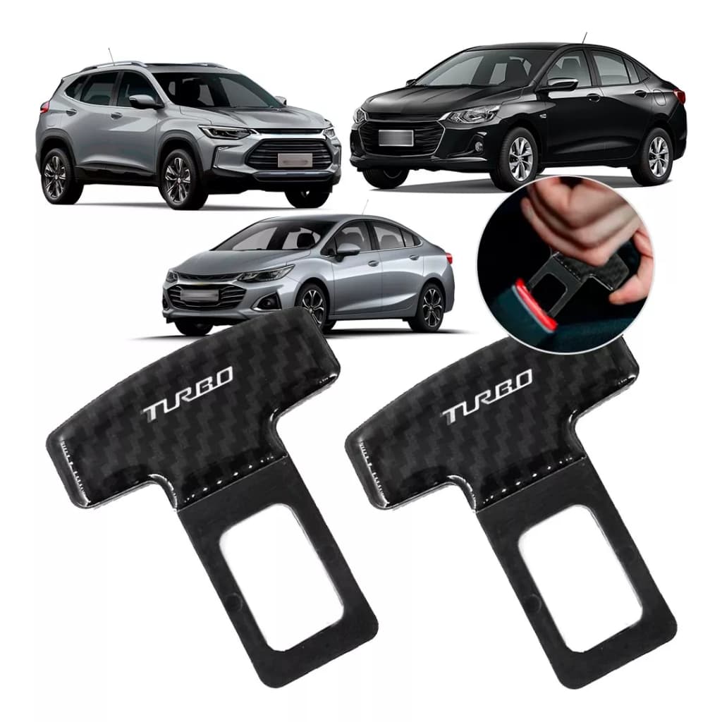 Par Trava Fivela Cinto Antisom Turbo Tracker Onix Plus Cruze