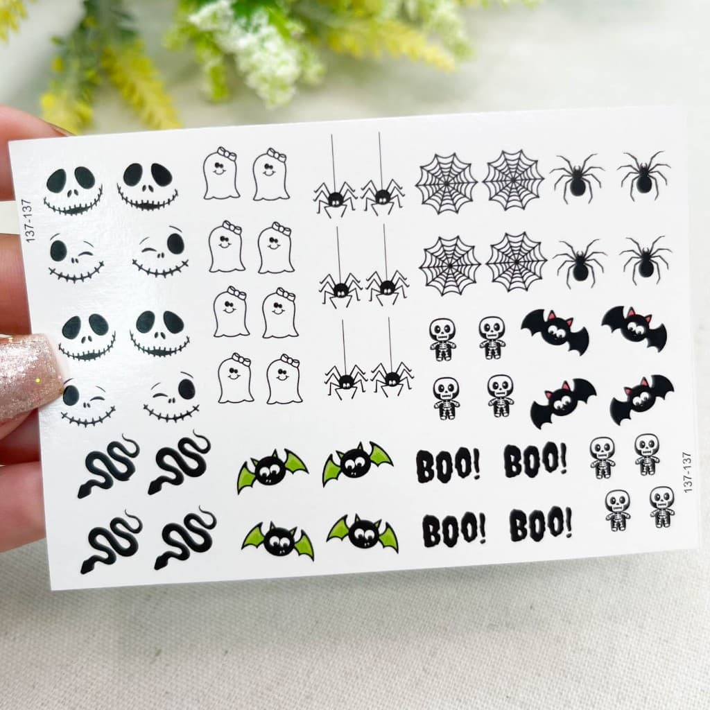 Adesivos de unhas caveira cobra fantasma Adesivo,películas,unhas,nails art,unhas decoradas,decoração de unha,unha delicada,cartela de unha,Queyti películas para unhas,não é adesivo 3d,não é artesanal