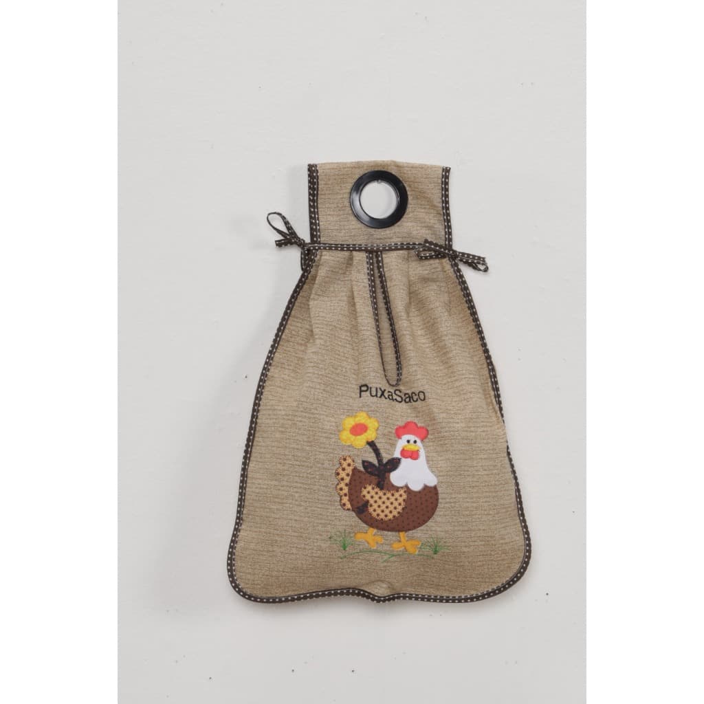 Puxa Saco Bordado Para Armazenar Sacolas