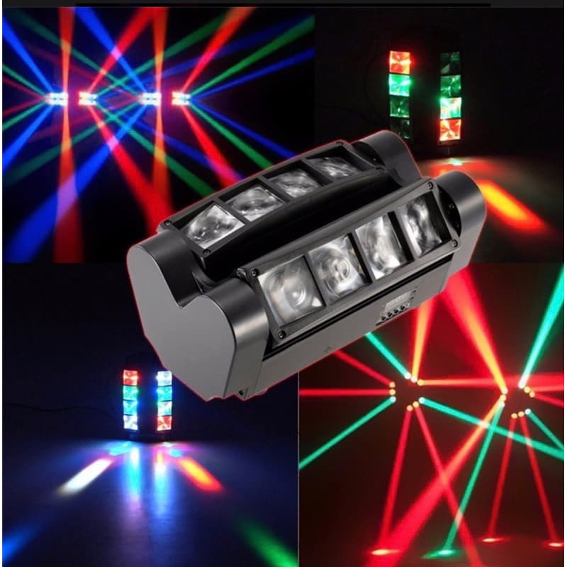 Moving Mini Spider Beam 8 Leds 5w Osram Rgbw Dmx