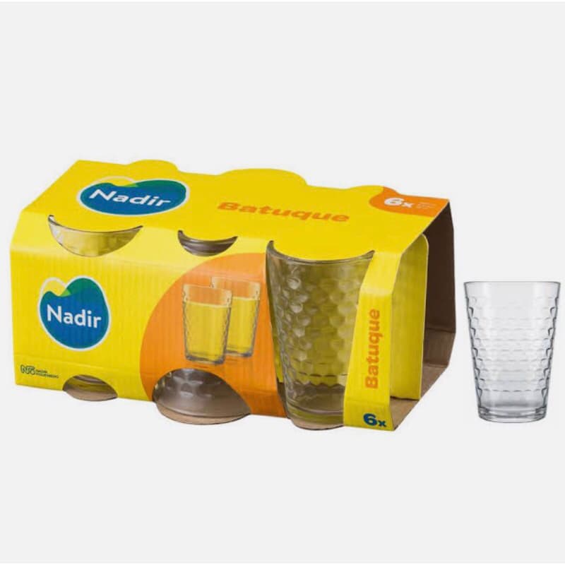 Jogo De Copos De Vidro Com 6 peças 265ml Nadir