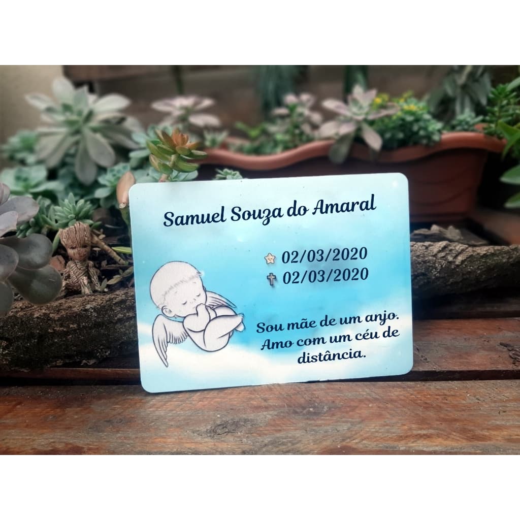 Placa de Metal para Jazigo, Túmulo, Lápide Cemitério 13x18cm