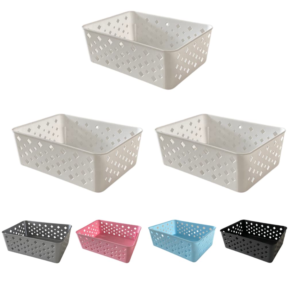 Kit 3 Cestos Multiuso Organizador Empilhável Gaveta 19x14x6