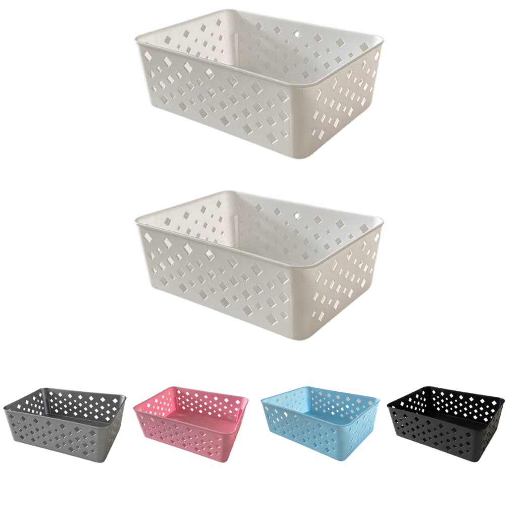 Kit 2 Cestos Multiuso Organizador Empilhável Gaveta 19x14x6