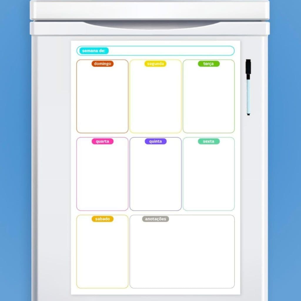 Oferta Lembrete Calendário Ima De Geladeira Semanal Planejamento Organizador Mensal Magnético Universal