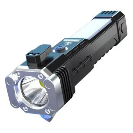 Lanterna LED portátil (605050) Multifuncional Martelo Quebra Vidro Imã Chave Forte