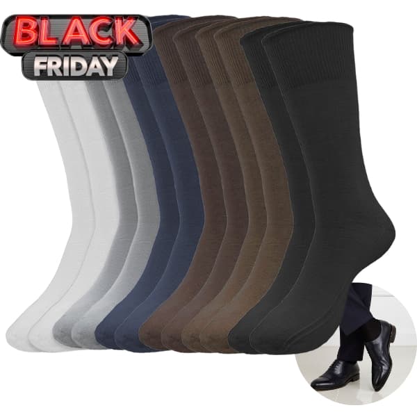 Kit Meia Social Masculina Cano Longo Alto Atacado Preta ou Mista Kit com 3 ou 6 ou 12 pares