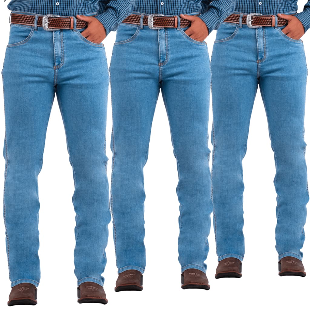 Kit 3 Calças Jeans Tassa Masculina Cowboy Cut Delavê Envio Imediato
