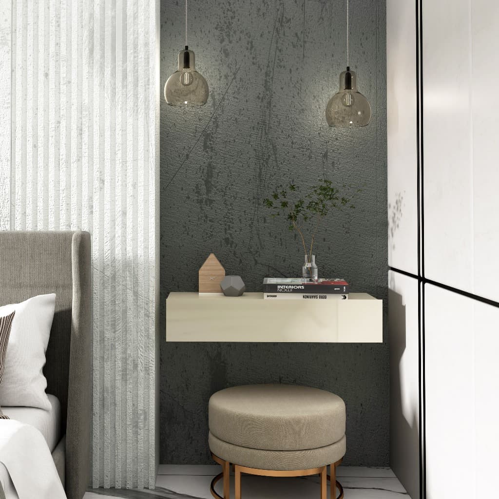 Aparador Nicho Sala Suspenso 1 Gaveta Prateleira Off White