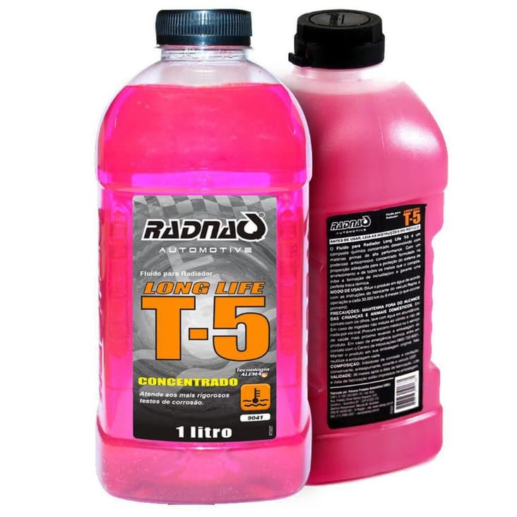 Aditivo Fluído Radiador Rosa pronto uso T5 Radnaq / H- Tech / ARKS 1 Litro