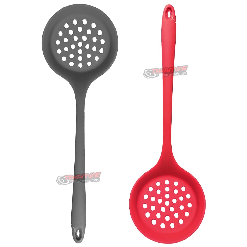 Escumadeira Silicone Escorredor Utensílios Cozinha Talheres
