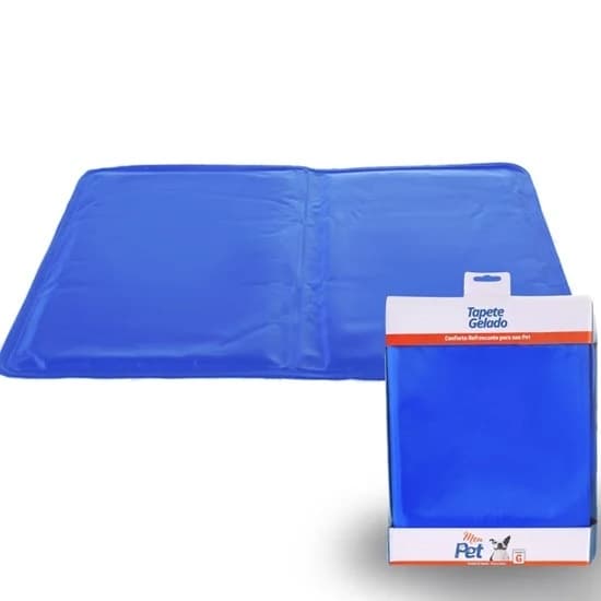 Tapete Gelado Tamanho G 50cm x 65cm para Cães e Gatos AZUL - Meu Pet