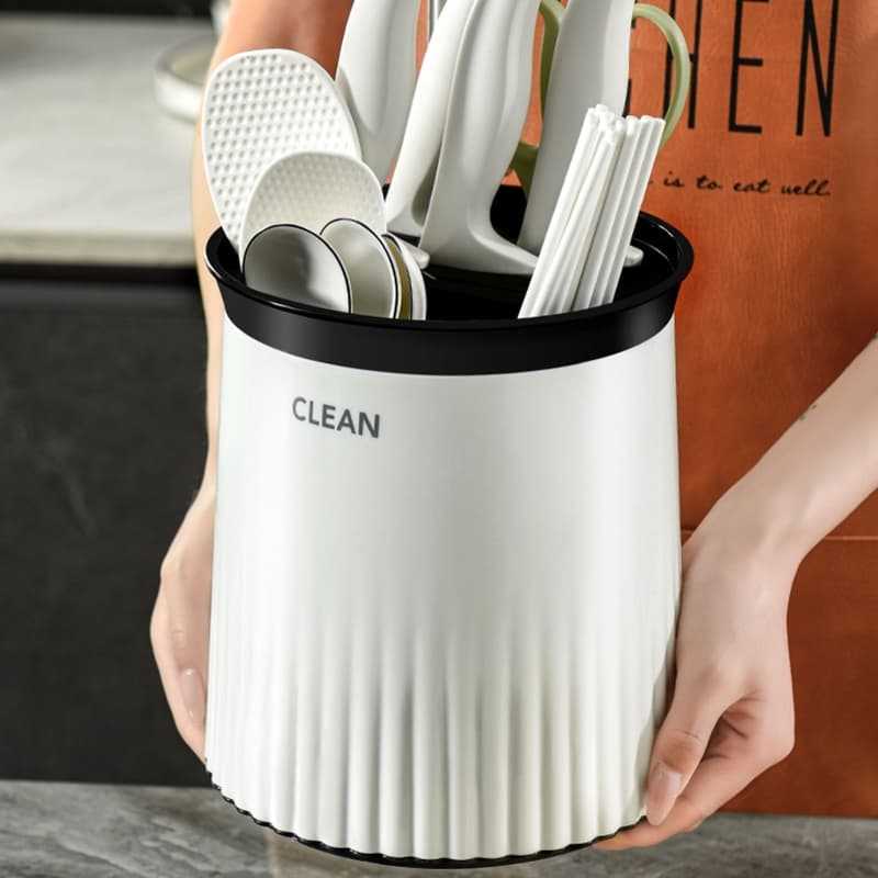 Organizador Rotativo para Utensílios De Cozinha Porta Talheres