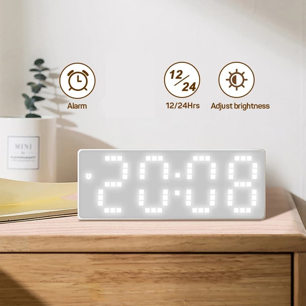 Relógio Digital Despertador LED Alarme Luz Noturna