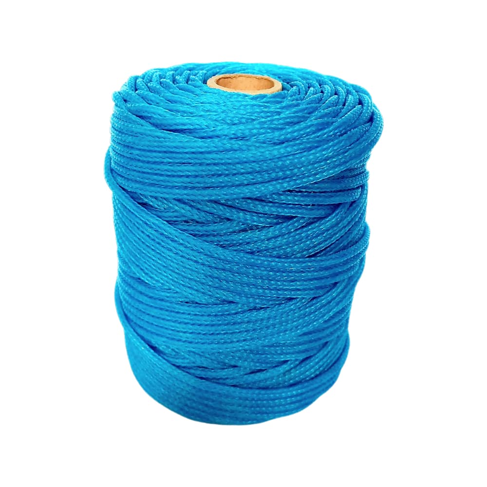 Cabo Corda Trançado 4mm Azul Pesca Entralhe Rolo Com 50 Metros
