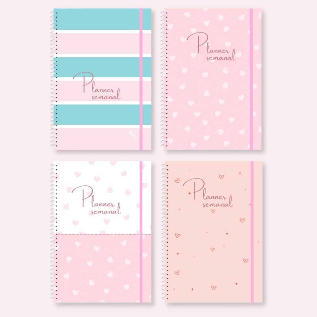 Planner Semanal Rosa Fofo Pink world - Erudittas Agenda Permanente Datado e não Datada