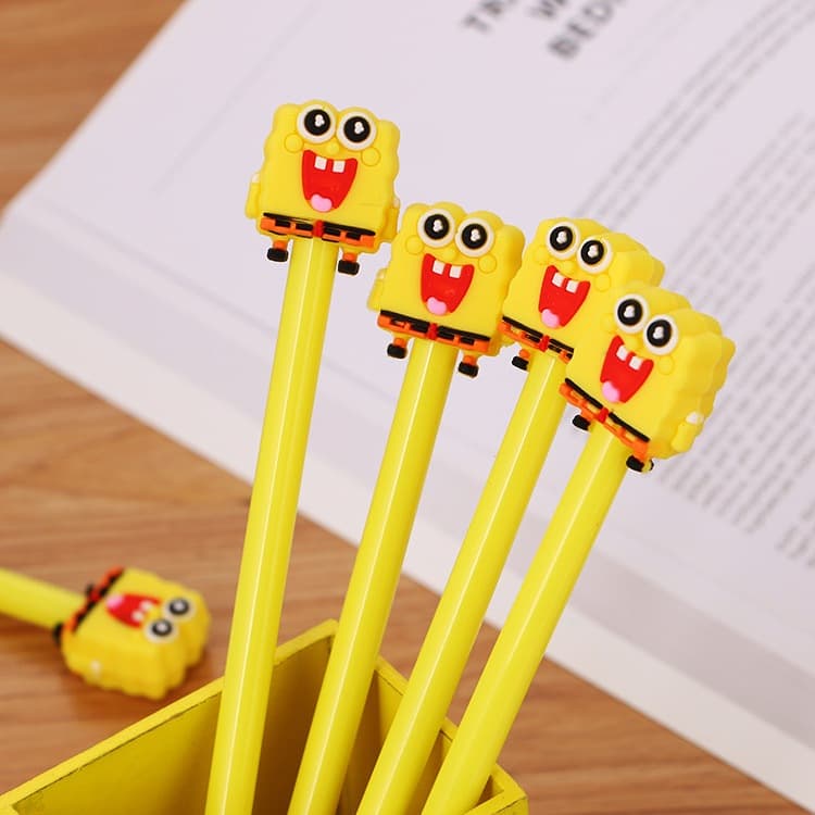 4 Peças canetas lindas canetas de gel do Bob Esponja caneta ponta fina