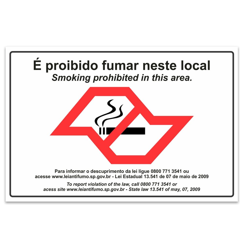 Placas de PROIBIDO FUMAR - Sinalização - Aluguel de casa ou Apartarmento - Envio Imediato - Produto Premium - Sinalização.