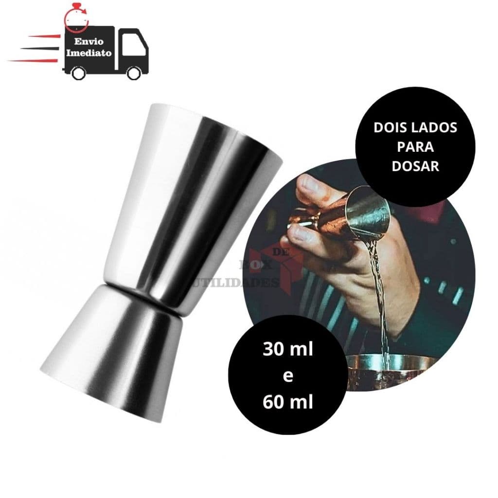 Dosador Duplo Para Drinks e Bebidas Aço Inox 30ml E 60ml para  Uso Profissional para Barman e Bar e Restaurante