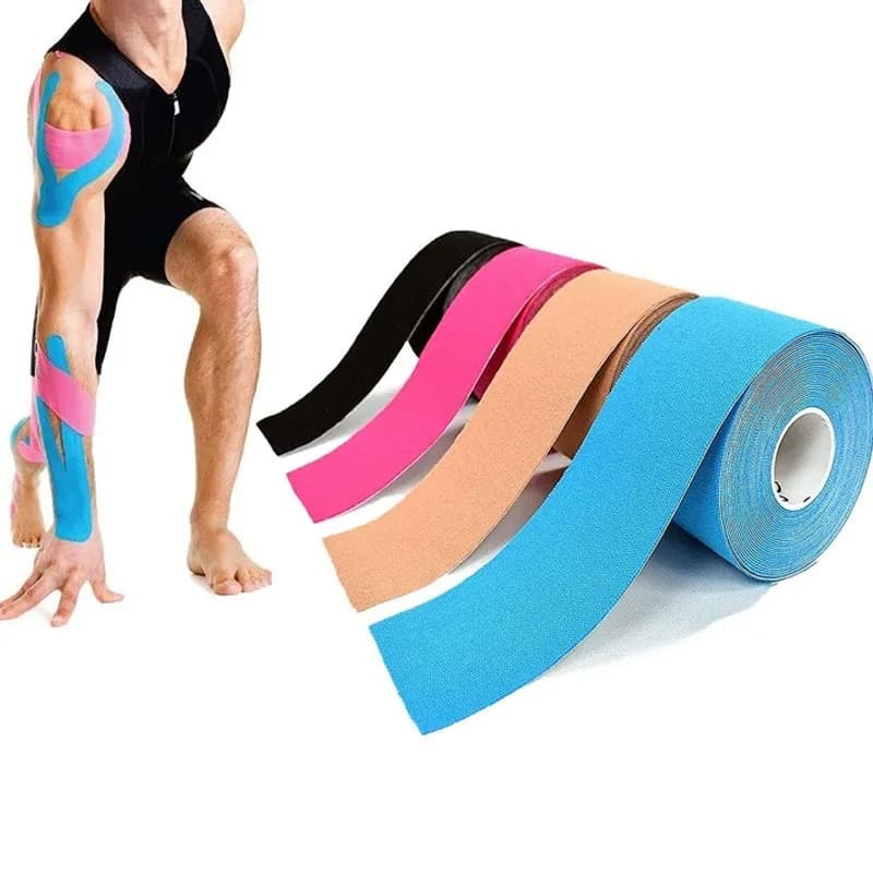 Fita Bandagem Elástica Adesiva Kinesio Tape Dor Muscular alivia a dor lesão atleta Rolo de 5cm x 5m