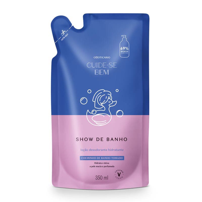 Refil Loção Desodorante Hidratante Corporal Cuide-se Bem Show de Banho 350ml