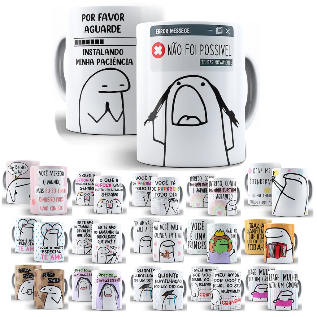Caneca Xícara Flork Meme Bento Frases Divertida 325 Ml - Promoção!