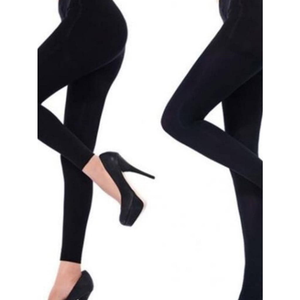 Calça Fio 80 Preta Grossa Térmica Flanelada Frio Sem pé