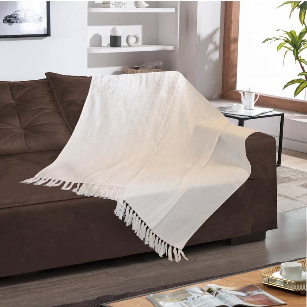 Xale Para Sofa 100% Algodão Manta Grande 1,95m X 1.45m
