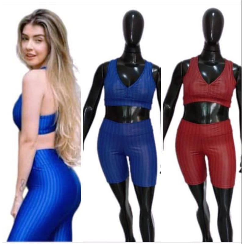 Conjuntos de Academia Top e Short Poliéster